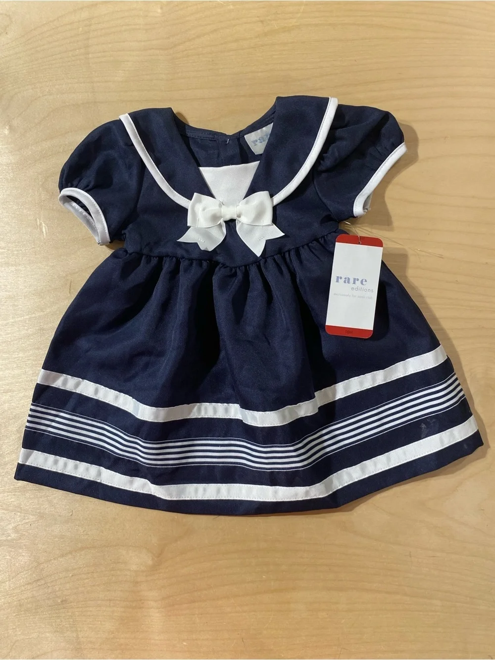 Rare Editions Navy and White Sailor Dress with Bow 18 Months (RY)